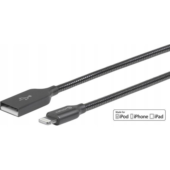 Kabel USB eStuff Lightning - USB-A 0.5 m Szary (ES601065)