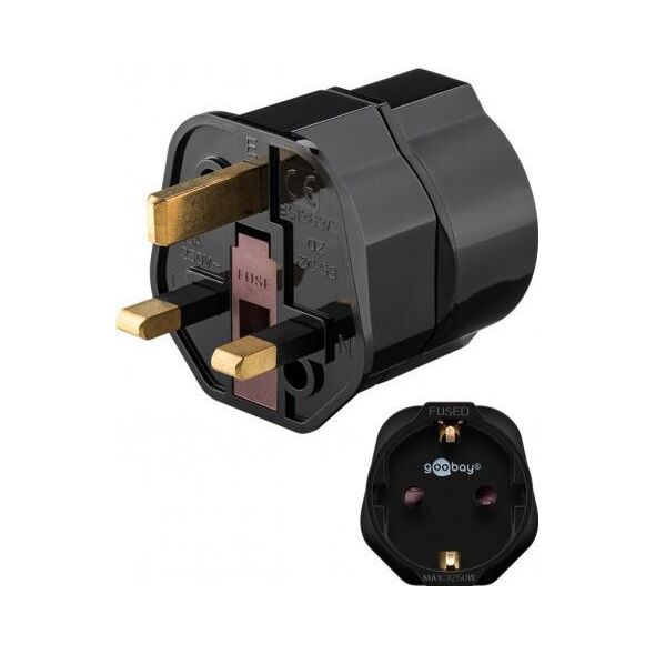 Goobay Adapter sieciowy UK, czarny