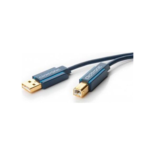 Kabel USB Clicktronic USB-A - USB-B 3 m Niebieski (JAB-1404853)