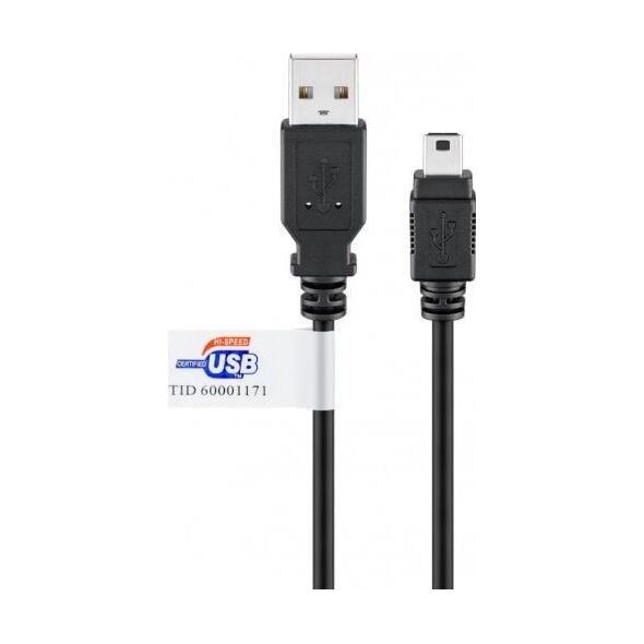 Kabel USB Goobay USB-A - miniUSB 3 m Czarny (93903)