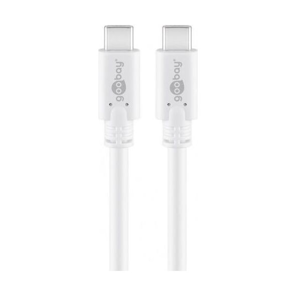 Kabel USB Goobay USB-C - USB-C 0.5 m Biały (RB67193)