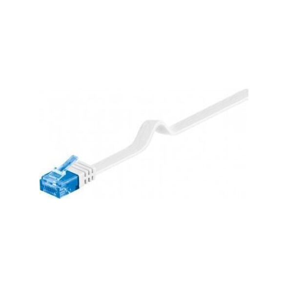 Goobay CAT 6A Płaska Kabel połączeniowy,U/UTP, Biały - Długość kabla 5 m
