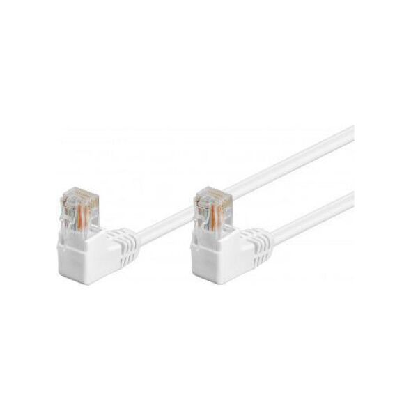 Goobay CAT 5eKabel łączący 1x 90 pod kątem,U/UTP, Biały - Długość kabla 0.5 m