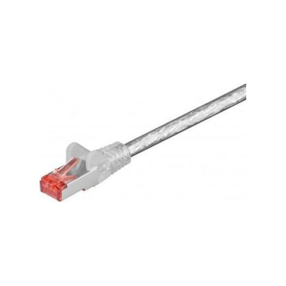 Goobay CAT 6 Kabel łączący, S/FTP (PiMF), Przezroczysty - Długość kabla 0.5 m