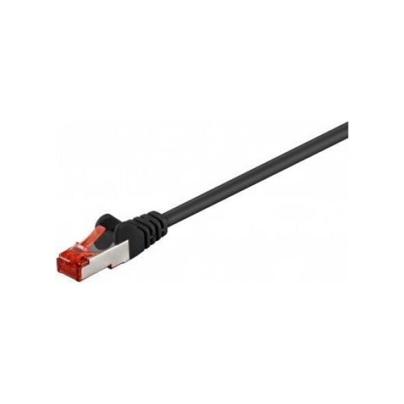 Goobay CAT 6 Kabel łączący, S/FTP (PiMF), czarny - Długość kabla 0.15 m