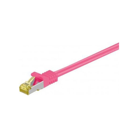 Goobay RJ45 patchkabel, CAT 6A S/FTP (PiMF), 500 MHz z CAT 7 kable surowym, Purpurowy - Długość kabla 20 m