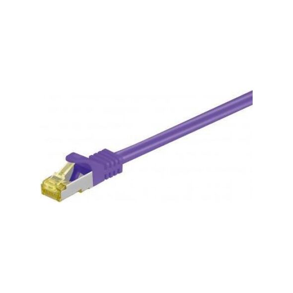 Goobay RJ45 patchkabel, CAT 6A S/FTP (PiMF), 500 MHz z CAT 7 kable surowym, Fioletowy - Długość kabla 20 m