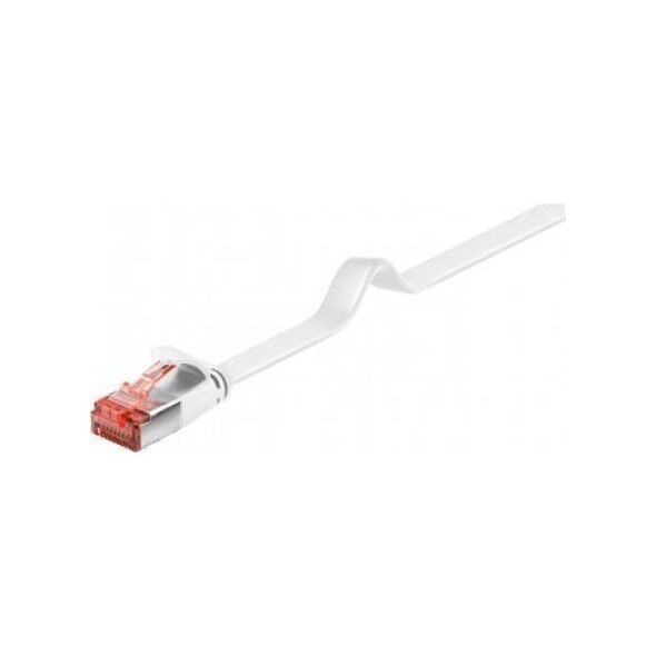 Goobay CAT 6 kabel krosowy płaski,U/FTP, biały - Długość kabla 7.5 m