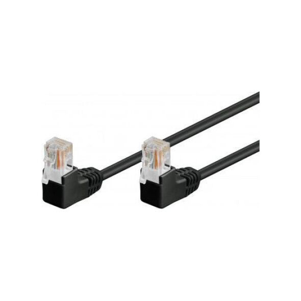 RB-LAN CAT 5eKabel łączący 1x 90 pod kątem,U/UTP, Czarny - Długość kabla 10 m