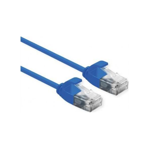 Roline Patchcord ROLINE data center UTP kat. 6A (klasa EA), LSOH, Slim, niebieski, 0,3 m