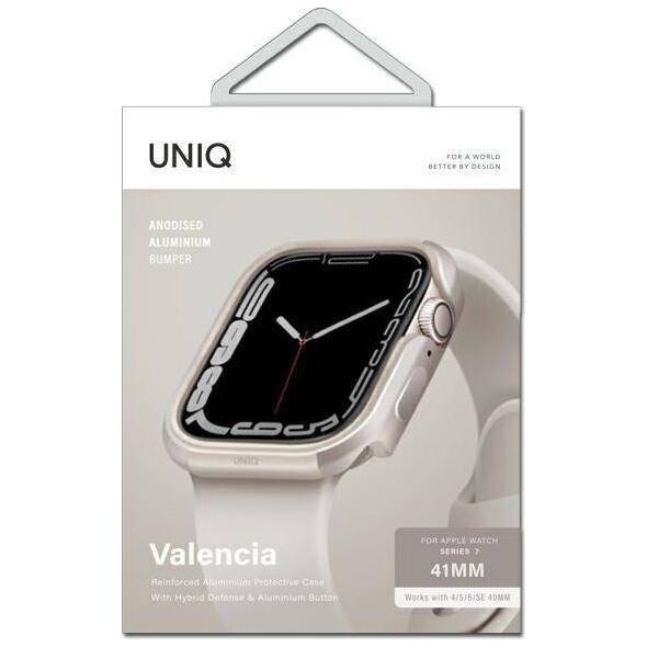Uniq UNIQ etui Valencia Apple Watch Series 4/5/6/7/SE 40/41mm. starlight