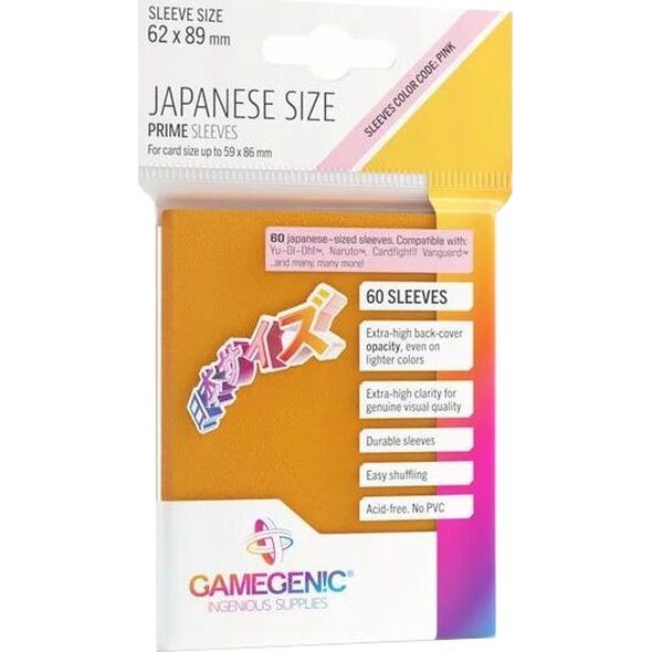 Gamegenic Gamegenic: Japanese Size Prime Sleeves (62x89 mm) 60 sztuk, Orange