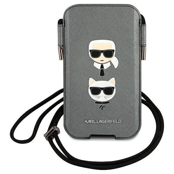 Etui na tablet Karl Lagerfeld Karl Lagerfeld Torebka KLHCP12MOPHKCG 6,1" szary/grey hardcase Saffiano Ikonik Karl&Choupette Head