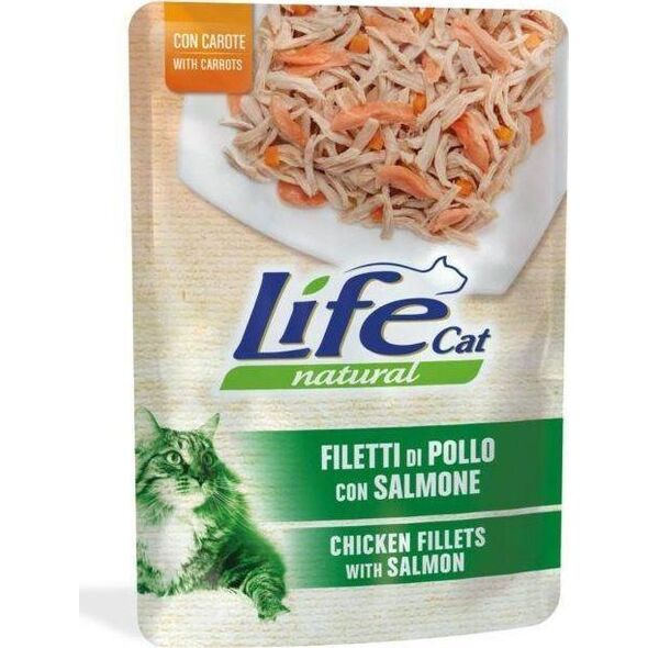 Life Pet Care LIFE CAT sasz.70g CHICKEN + SALMON + CARRORTS /30