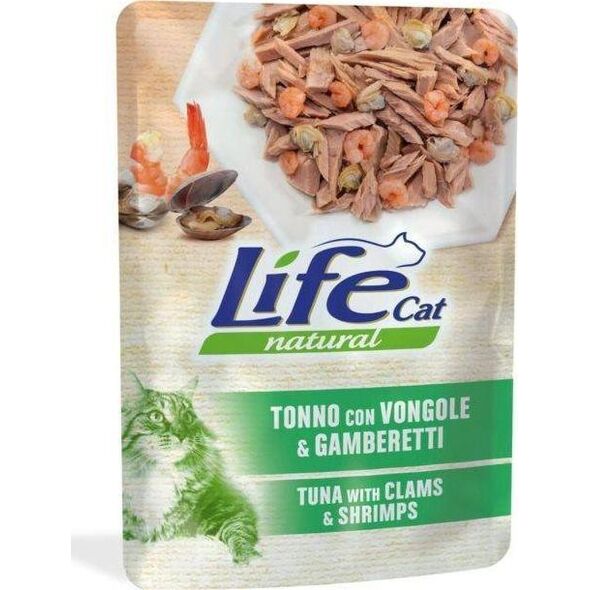 Life Pet Care LIFE CAT sasz.70g TUNA + CLAMS + SHRIMPS /30