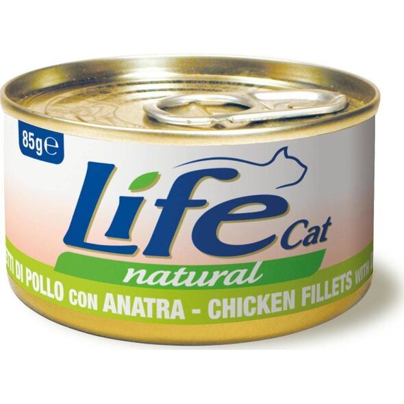 Life Pet Care LIFE CAT pusz.85g CHICKEN + DUCK FILLETS /24