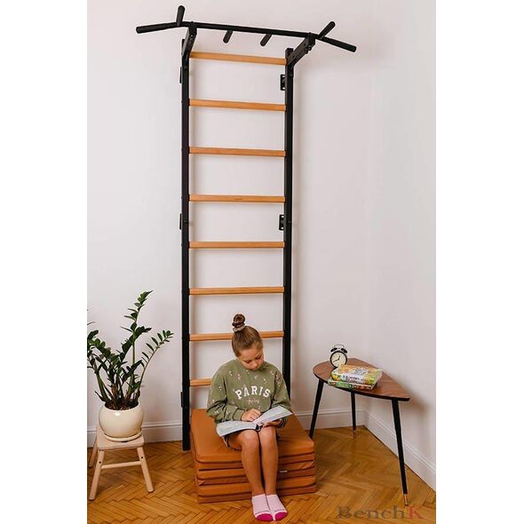 BenchK Materac gimnastyczny 3-częściowy T25 180 cm x 60 cm x 8 cm brązowy