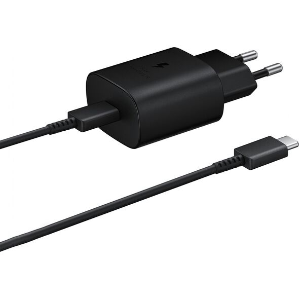 Ładowarka Samsung Samsung Charger set zestaw ładowarka samochodowa 15W, ładowarka sieciowa 25W, kabel USB - USB Typ C 1,5m, kabel USB Typ C 1,8m 3A (eco pack) czarny