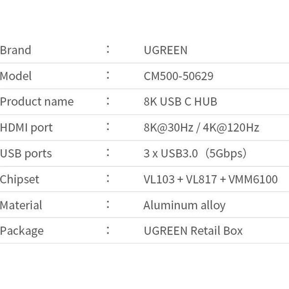 Stacja/replikator Ugreen USB-C (50629 CM500)