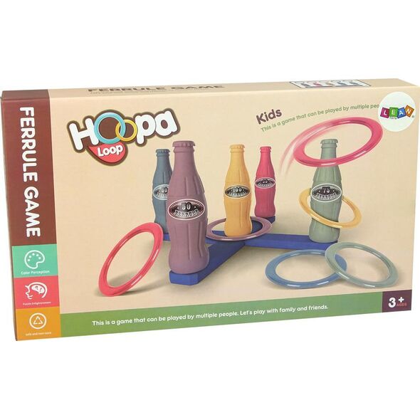 LeanToys Gra Zręcznościowa Rzut Obręczą Butelki z Punktami