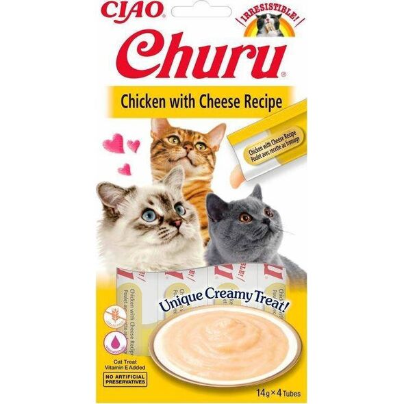 Churu Przysmak CHURU Kurczak z serem dla kota 4x14g