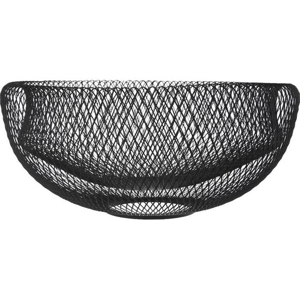 Orion Koszyk na owoce i warzywa kosz metalowy czarny miska patera okrągła loft 30 cm