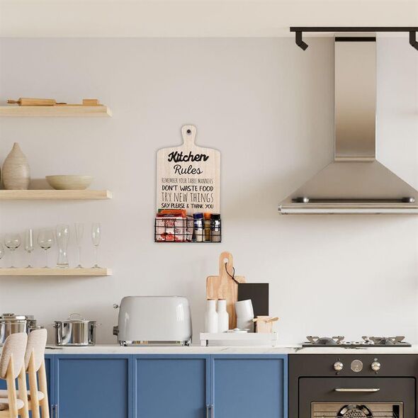 Vilde Kuchenna półka metalowa loft ścienna koszyk kosz czarna