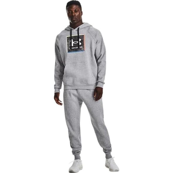 Under Armour Bluza męska Under Armour UA Rival Flc Graphic Hoodie szara 1370349 011 2XL