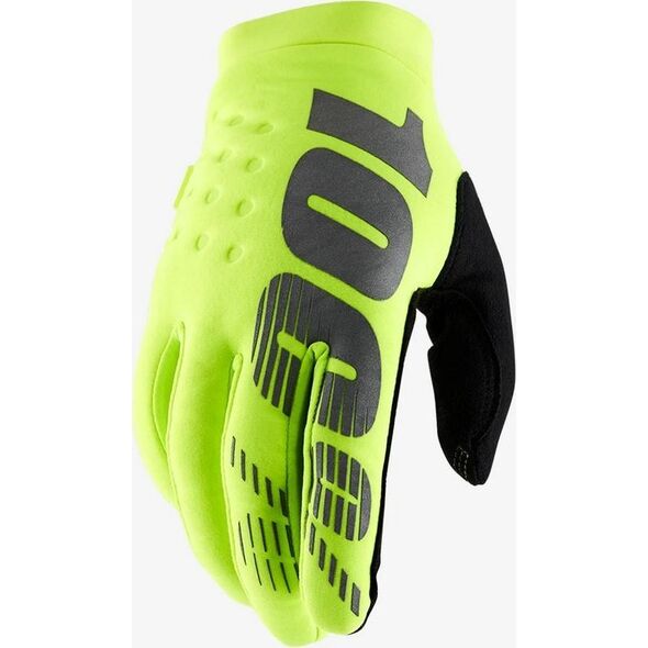 100% Rękawiczki 100% BRISKER Youth Glove fluo yellow roz. M (długość dłoni 149-159 mm) (DWZ)