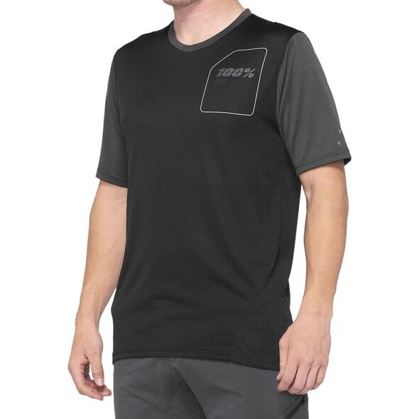 100% Koszulka męska 100% RIDECAMP Jersey krótki rękaw charcoal black roz. S (NEW 2021)
