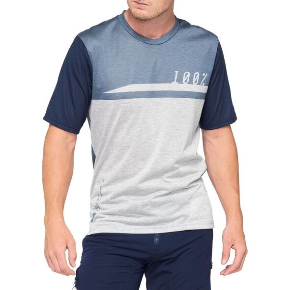 100% Koszulka męska 100% AIRMATIC Jersey krótki rękaw steel blue grey roz. M (NEW 2021)