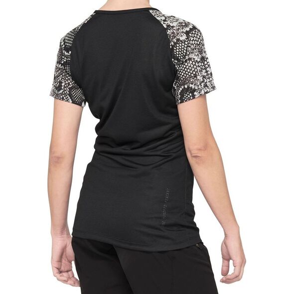 100% Koszulka damska 100% AIRMATIC Women's Jersey krótki rękaw black floral roz. S (NEW 2021)