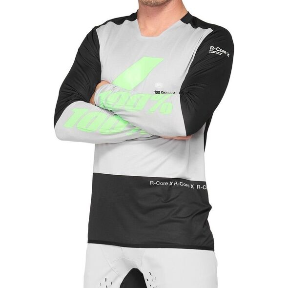 100% Koszulka męska 100% R-CORE X Jersey długi rękaw charcoal black roz. XL (NEW 2021)