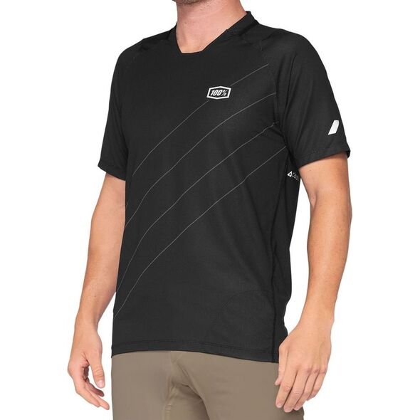100% Koszulka męska 100% CELIUM Jersey krótki rękaw dark grey black roz. L (NEW 2021)