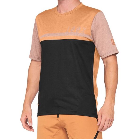 100% Koszulka męska 100% AIRMATIC Jersey krótki rękaw caramel black roz. XL (NEW 2021)
