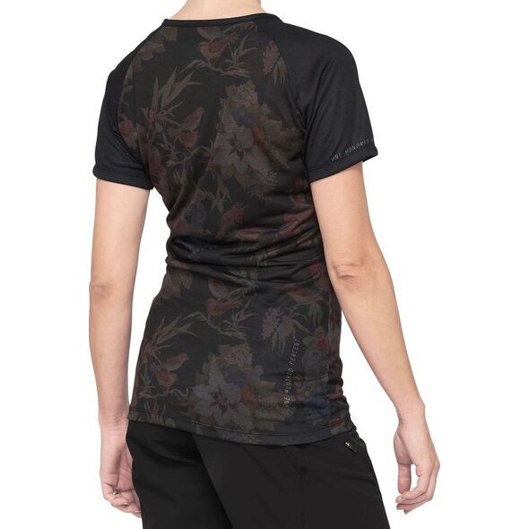 100% Koszulka damska 100% AIRMATIC Women's Jersey krótki rękaw black floral roz. XL (NEW 2021)