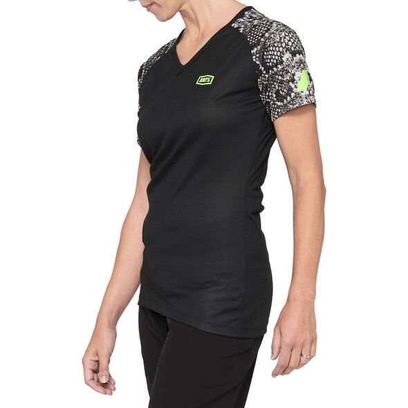 100% Koszulka damska 100% AIRMATIC Women's Jersey krótki rękaw black python roz. L (NEW 2021)