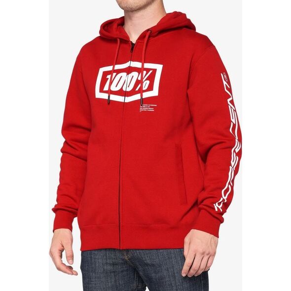 100% Bluza męska 100% SYNDICATE Hooded Zip Sweatshirt Chili Pepper roz. L (NEW)