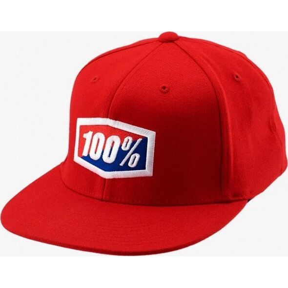 100% Czapka z daszkiem 100% OFFICIAL J-Fit flexfit hat red roz. S/M (NEW)