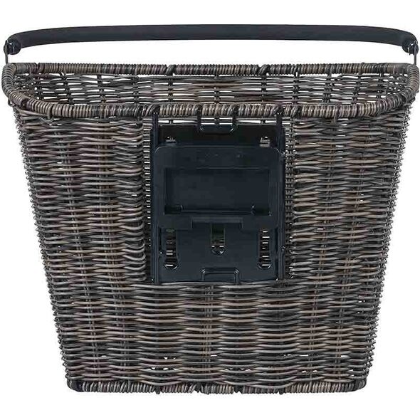 Basil Kosz na kierownicę BASIL BREMEN RATTAN LOOK KF ratanowy + Płytka mocująca do kosza BASIL KLICKFIX ADAPTER PLATE system do mocowania na kierownicę odpinany (bez wspornika) nature brown (NEW)