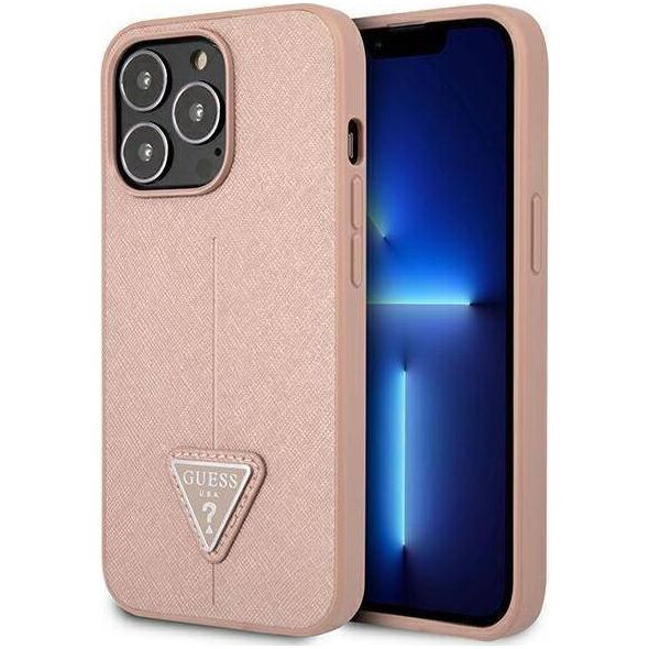 Guess Guess GUHCP13XPSATLP iPhone 13 Pro Max 6,7" różowy/pink hardcase SaffianoTriangle Logo