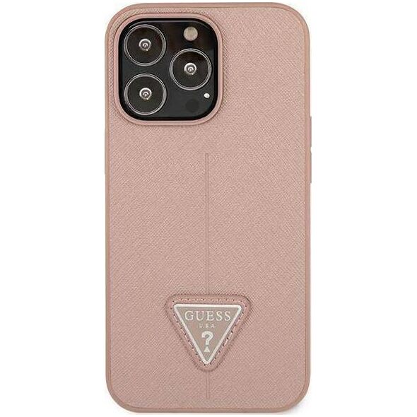 Guess Guess GUHCP13XPSATLP iPhone 13 Pro Max 6,7" różowy/pink hardcase SaffianoTriangle Logo