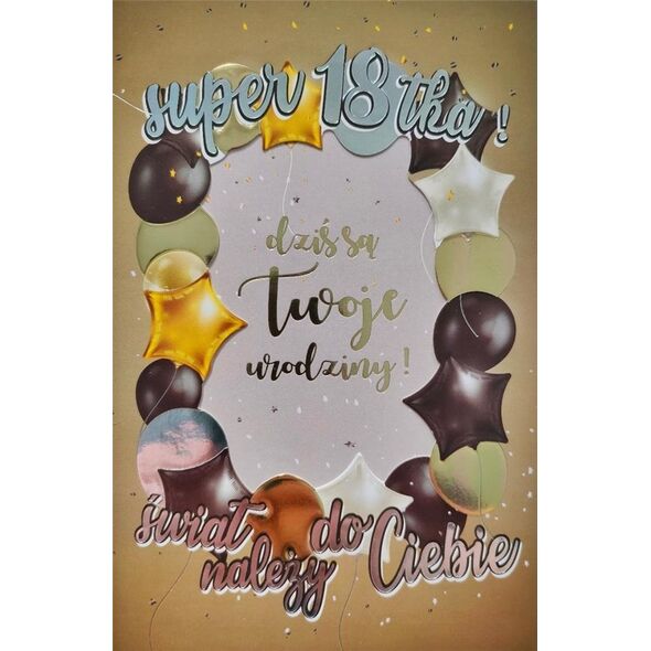 Yeku Karnet Urodziny 18 6K - 020