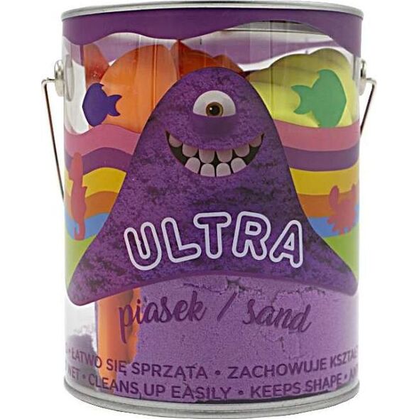 Epee Piasek UltraPiasek puszka 900g 4 duże foremki 2 narzędzia fioletowy Morskie życie