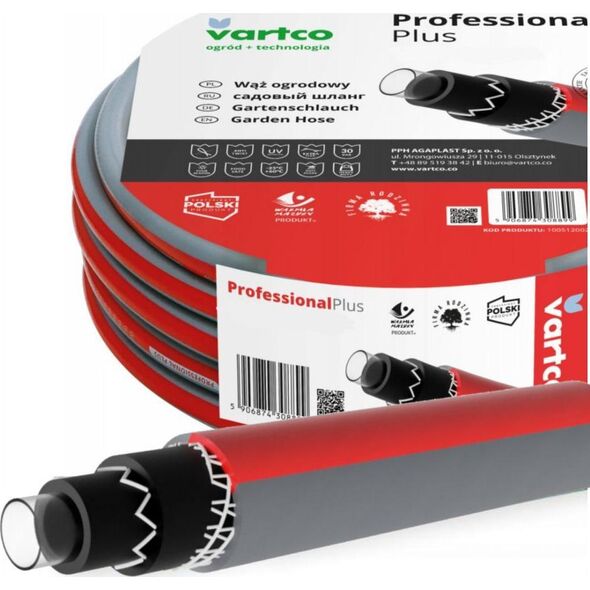 Vartco Wąż Ogrodowy 1/2" 50mb 6-Warstwowy PROFESSIONAL PLUS Vartco