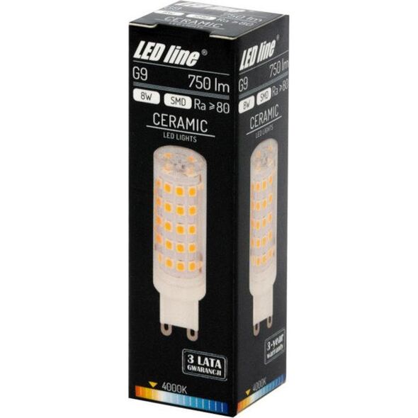 Ledline Light Bulb|LED LINE|Power consumption 8 Watts|Luminous flux 750 Lumen|4000 K|220-240 AC|Beam angle 270 degrees|247910