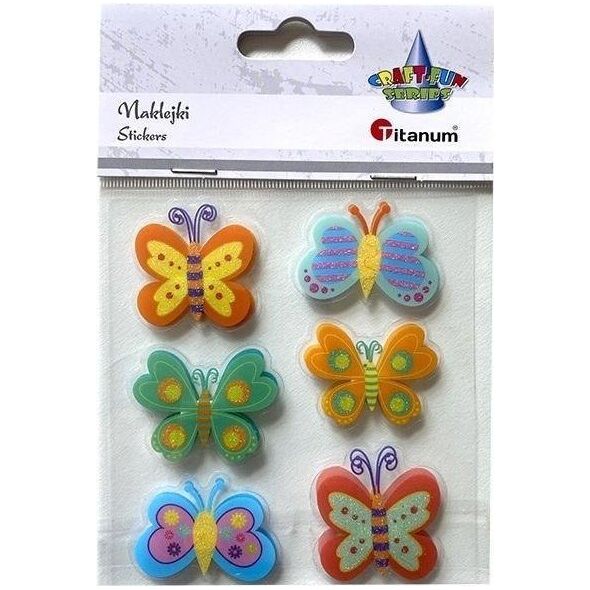 Titanum Naklejki foliowe 3D motyle mix 6szt
