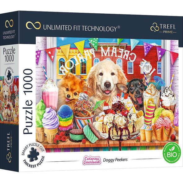 Trefl Puzzle 1000 Doggy Peekers Unlimited Fit Technology