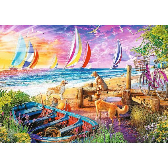 Trefl Puzzle 1000 Widok na żaglówki Unlimited Fit Technology