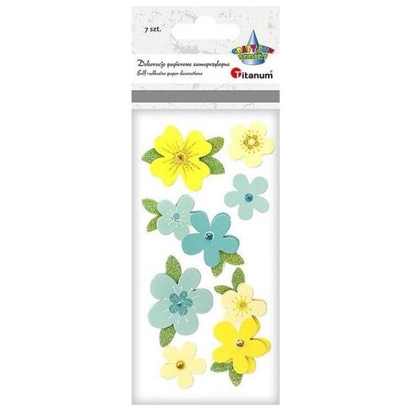 Titanum Dekoracje samoprzylepne 3D kwiaty mix 7szt